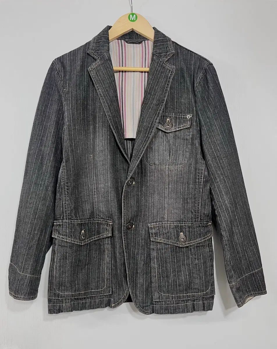 カンサイ Yohji Yamamoto(ヨウジ ヤマモト) y2k デニム ストライプ ジャケット