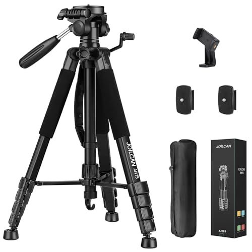 JOILCAN 三脚 カメラ用三脚 188cm ビデオカメラ三脚 スマホ 三脚 3WAY雲台 軽量トラベル三脚 収納袋 付き カメラ/一眼レフ/スマホに対応YZ 89164e34