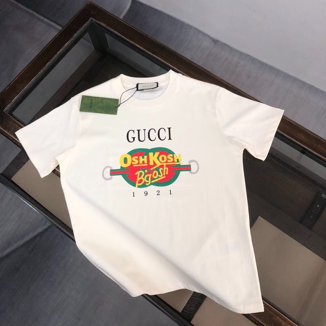 【本日限定特価】GUCCI 春夏カップルTシャツ ブラック/ベージュ [本日特価|新品未使用品]