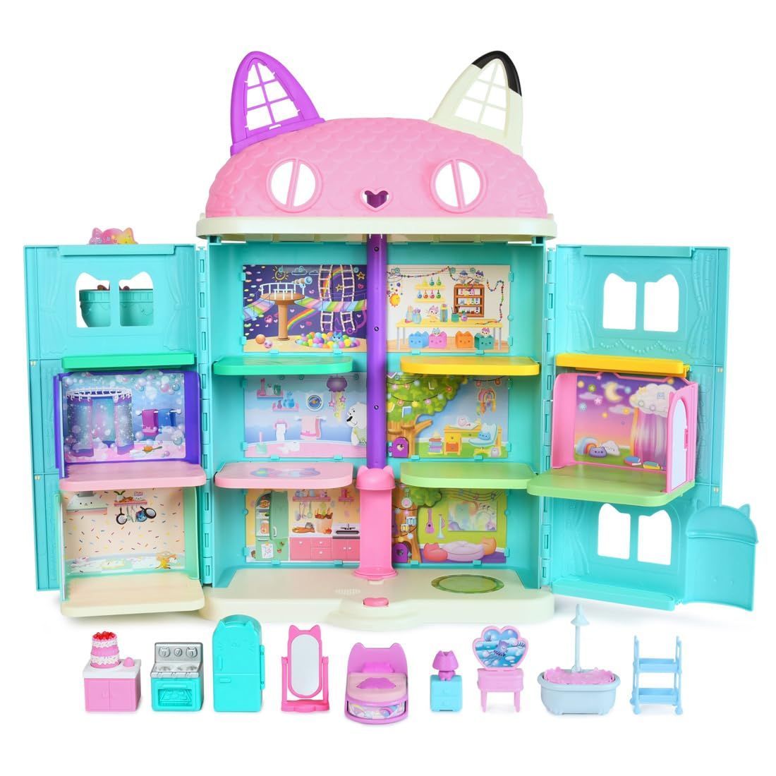 【在庫処分】タカラトミー(TAKARA TOMY) ギャビーのドールハウス 大きなネコちゃんハウス ニャンタスティックギフトセット 3つのおへや付き