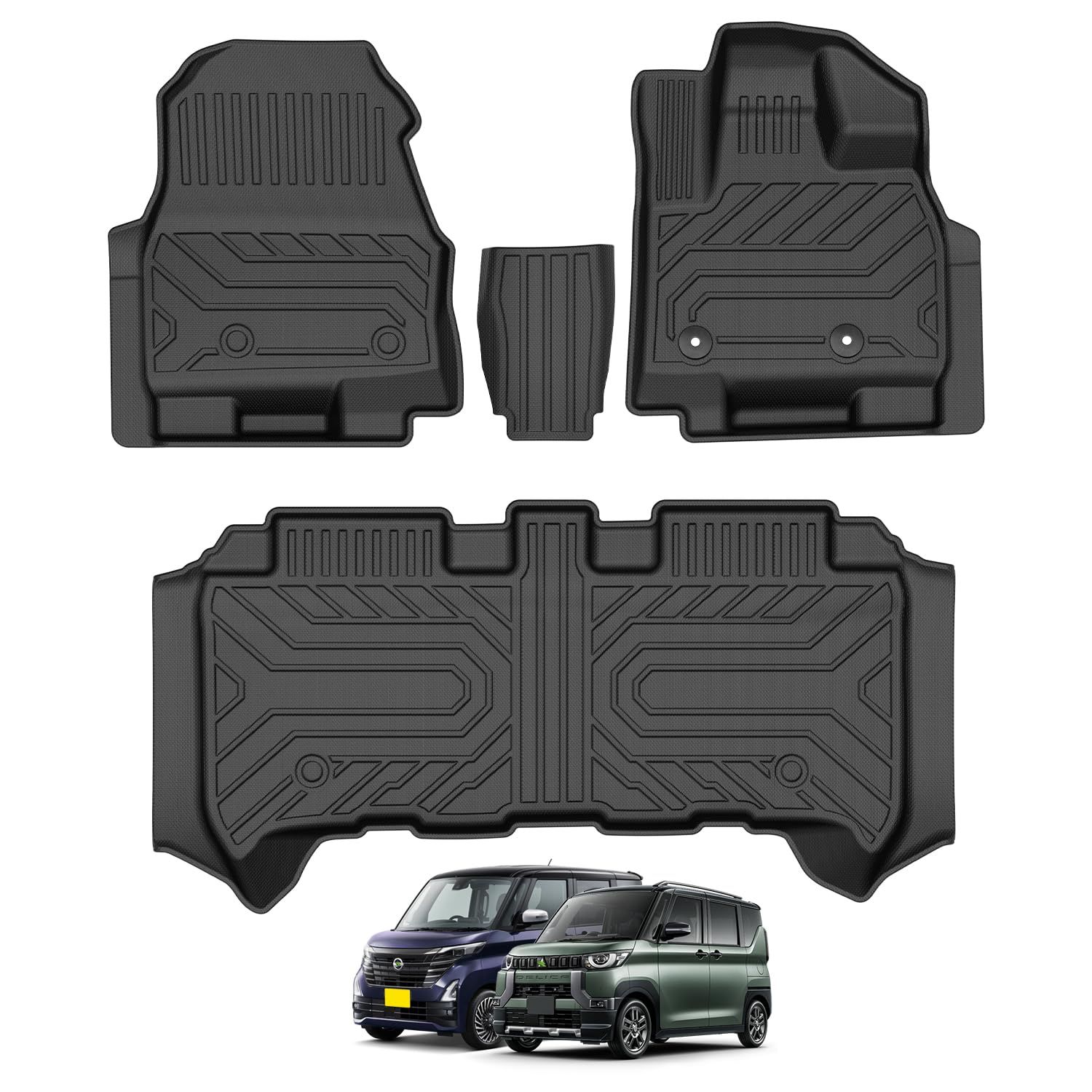 特価商品 GIMUYA ニッサン 新型 ルークス 40系 3D フロアマット ミツビシ デリカミニ 立体カーマット ROOX B44A B45A B47A B48A R2.3?DELICA B34 35 37 38A R5.5? 運転席 助手席 2列目 カーマ