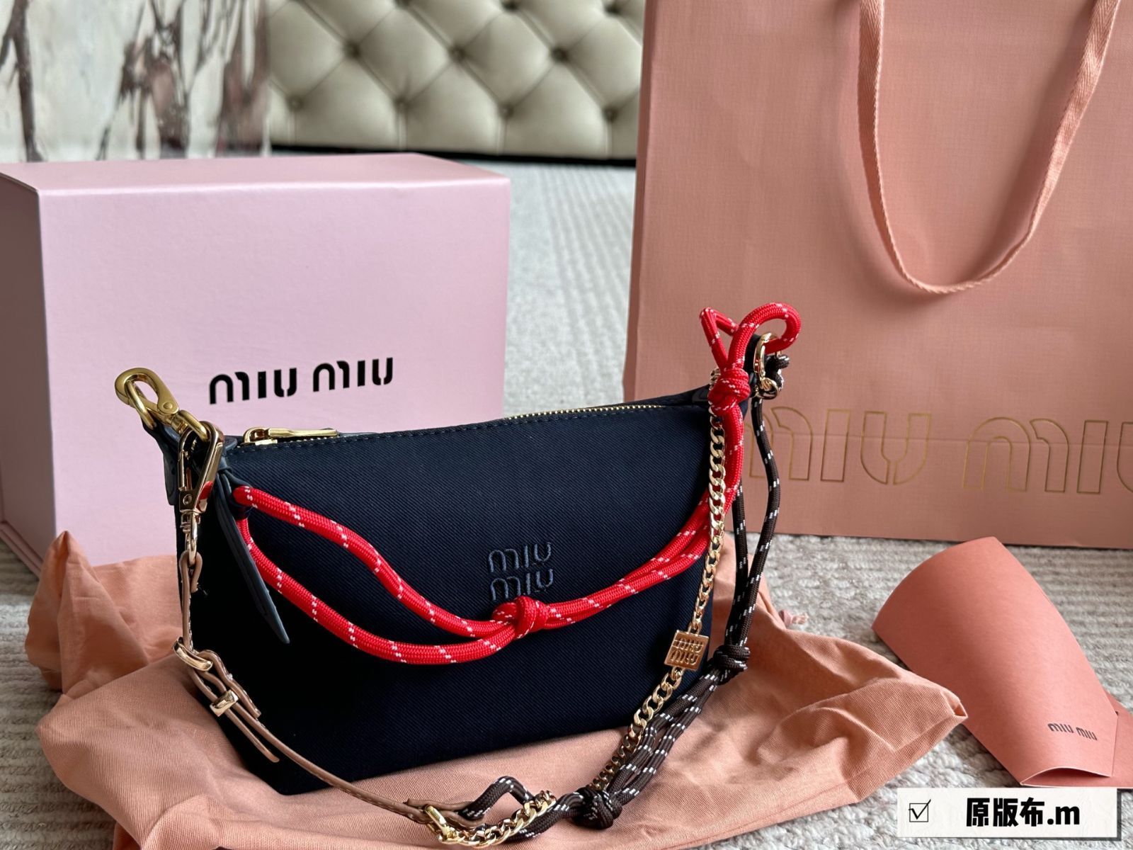 【今日特価】Trendy Miu Miu トレンディミュウミュウ サーフロープキャンバス ランチボックスバッグ-WTO輸入3