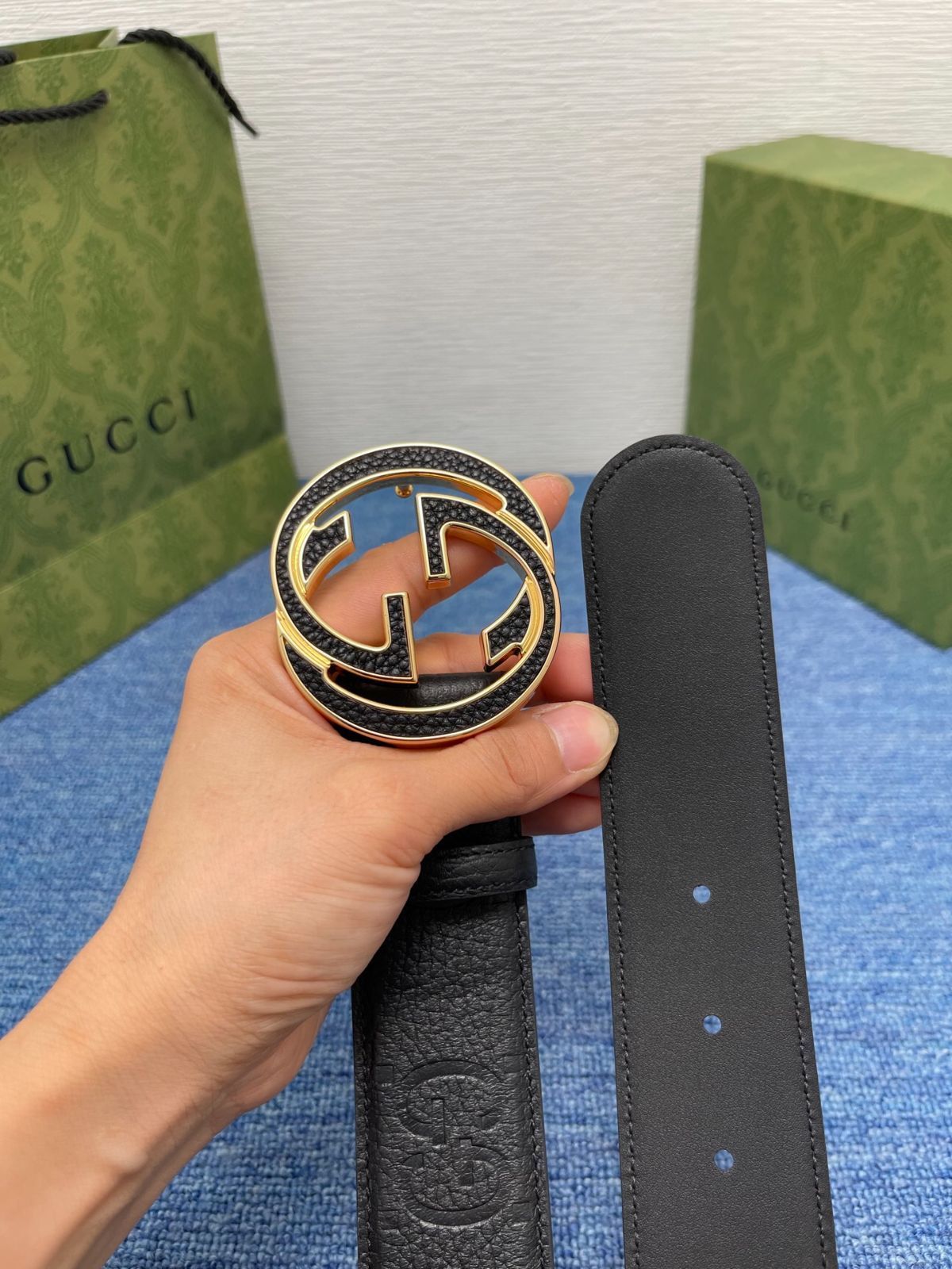 【今日特価】Gucci Signature ダブル G バックル 本革ベルト-2