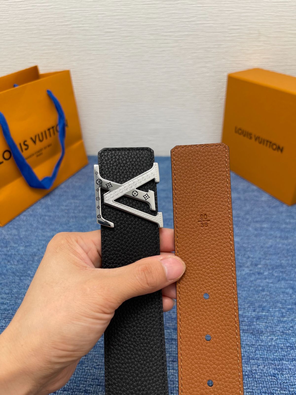 【今日特価】LV Monogram 4.0cm バックル付きベルト-2
