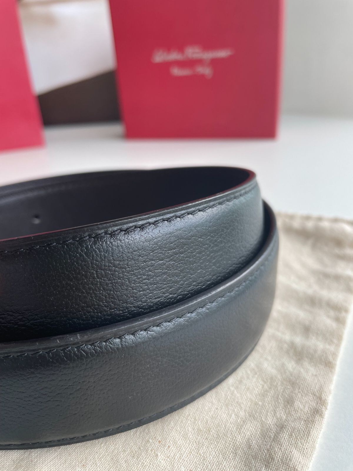 【今日特価】Ferragamo Classic Upgrade 3.5cm ダブル面本革ベルト-3