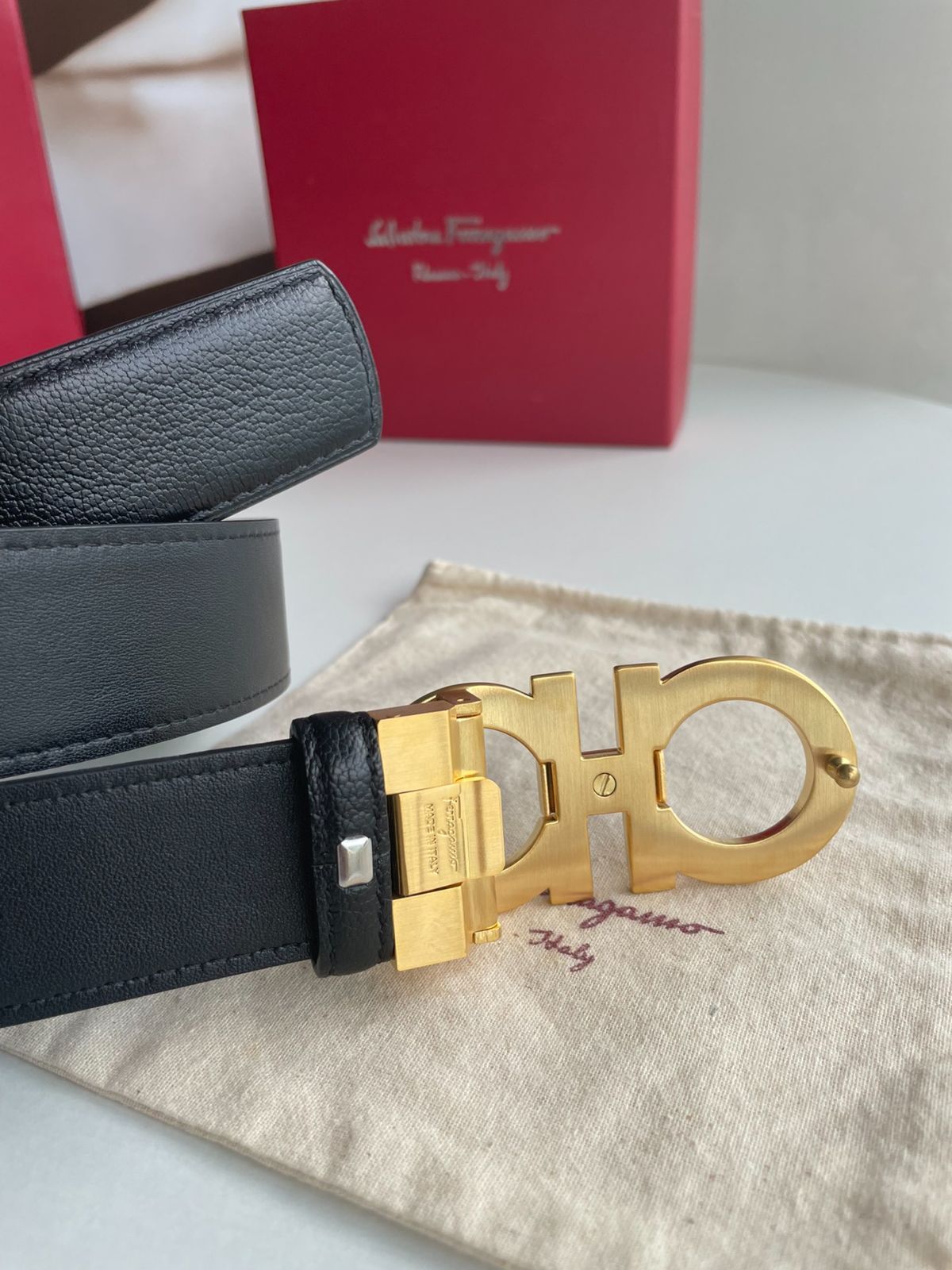 【今日特価】Ferragamo Classic Upgrade 3.5cm ダブル面本革ベルト-3
