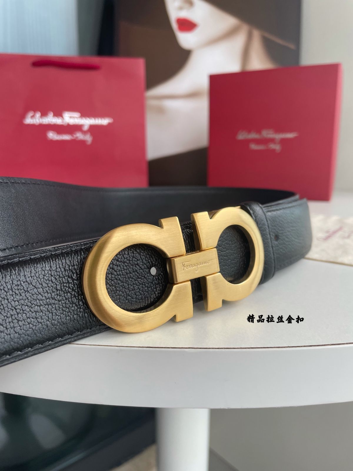 【今日特価】Ferragamo Classic Upgrade 3.5cm ダブル面本革ベルト-3