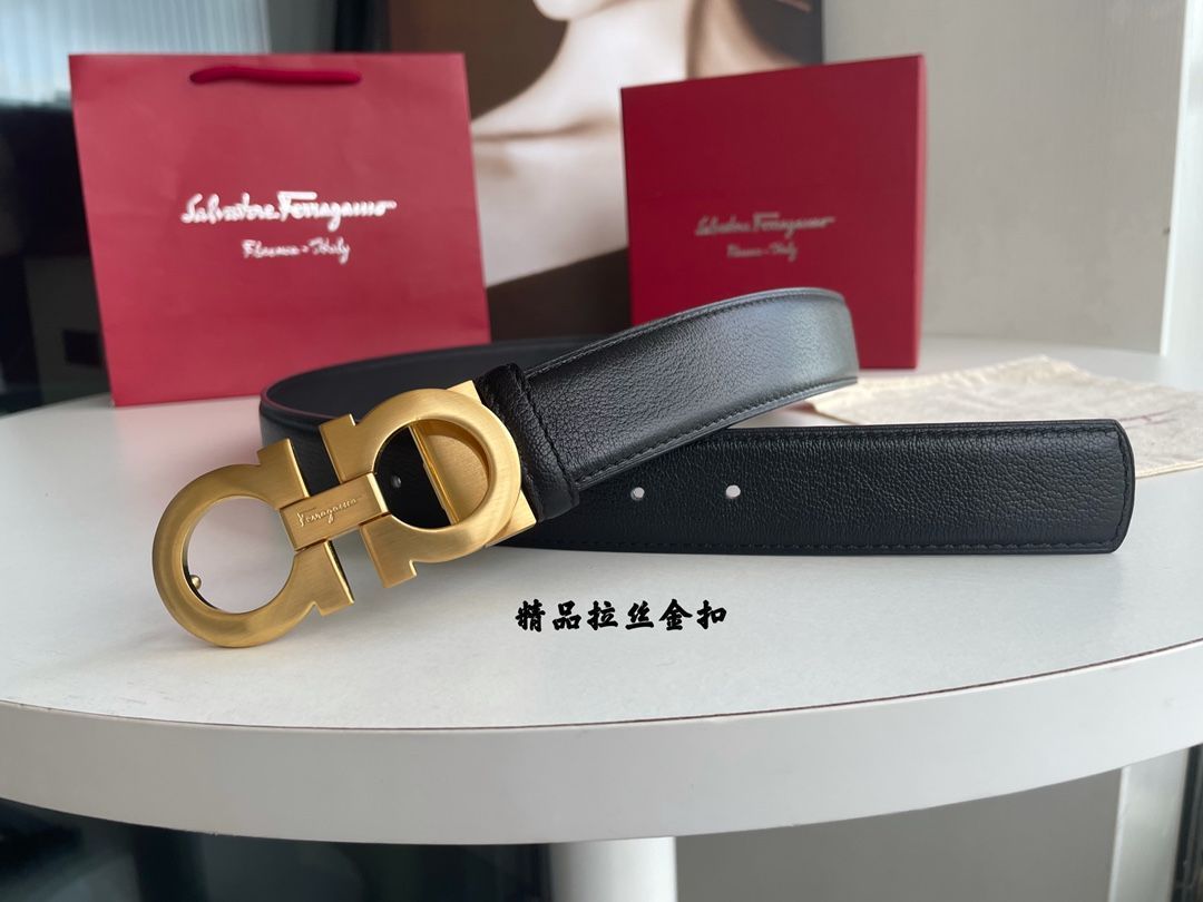 【今日特価】Ferragamo Classic Upgrade 3.5cm ダブル面本革ベルト-3