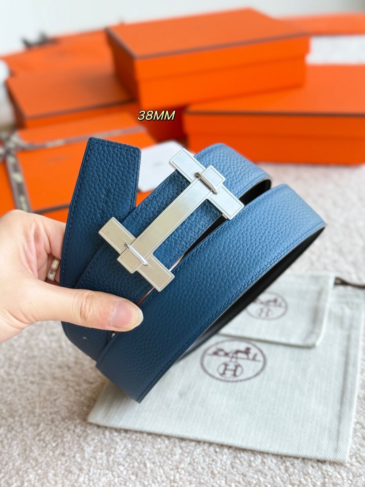 【今日特価】Herm?s H Jumping レザーベルト-3