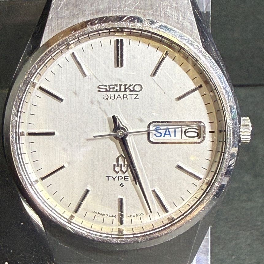セイコー SEIKO TYPEⅡ 7546-8070 1977年製 腕時計 ヴィンテージ 電池交換済み ラウンド ステンレス