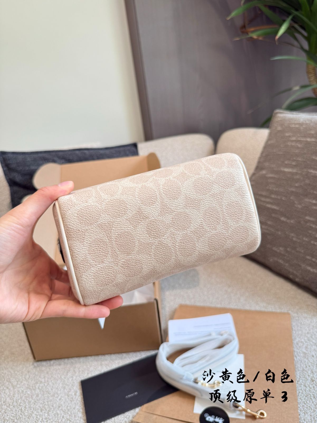 【今日特価】Coach ローウェン ミニボストンバッグ ミルクティーマッチングロゴ - Coach Rowan Mini Boston Bag Milk Tea Match Logo