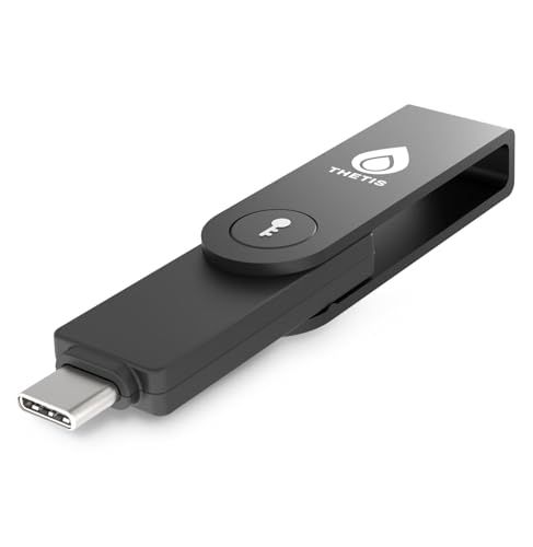 Thetis Pro-C FIDO2 セキュリティキーは、USB CまたはNFCデバイス経由で接続、FIDO 2.0 2要素認証 (2FA) Type C Windows / MacOS/Linus/Gmail/Facebook/Dropbo 07241b77