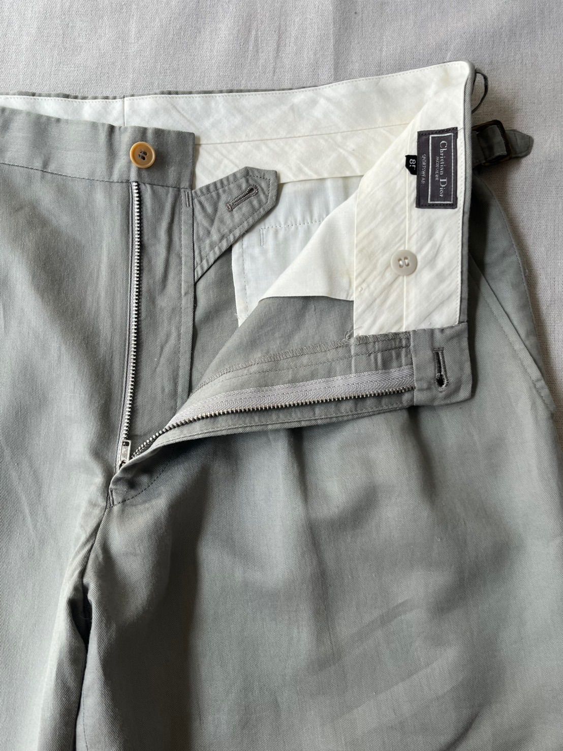 【シルク×リネン】 90s Christian Dior MONSIEUR スラックス / 85 グレー サイドアジャスター パンツ ビンテージ P6-01013-9607 【シルク×リネン】 90s Christian Dior MONSIEUR スラックス / 85 グレー サイドアジャスター パンツ ビンテージ P6-01013-9607