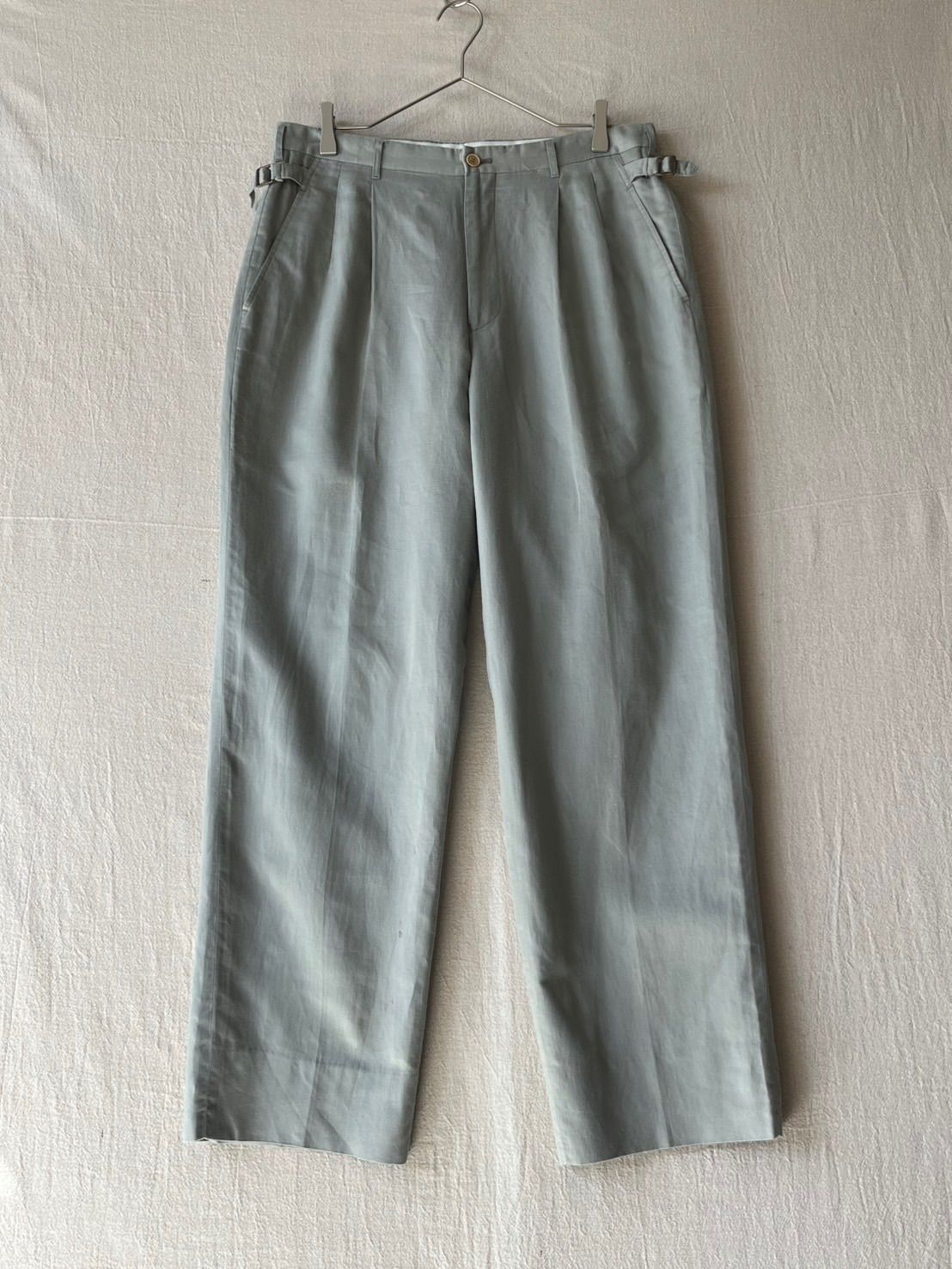 【シルク×リネン】 90s Christian Dior MONSIEUR スラックス / 85 グレー サイドアジャスター パンツ ビンテージ P6-01013-9607 【シルク×リネン】 90s Christian Dior MONSIEUR スラックス / 85 グレー サイドアジャスター パンツ ビンテージ P6-01013-9607