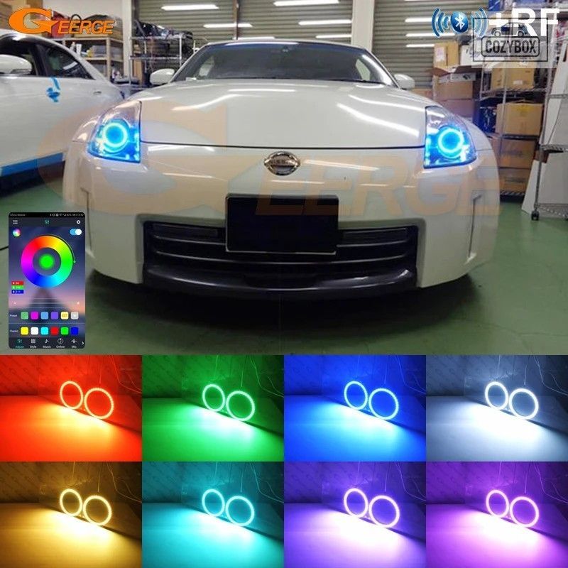 日産 350 Z 350Z 2003 - 2009 BT アプリ RF リモコンマルチカラー超高輝度 RGB LED エ