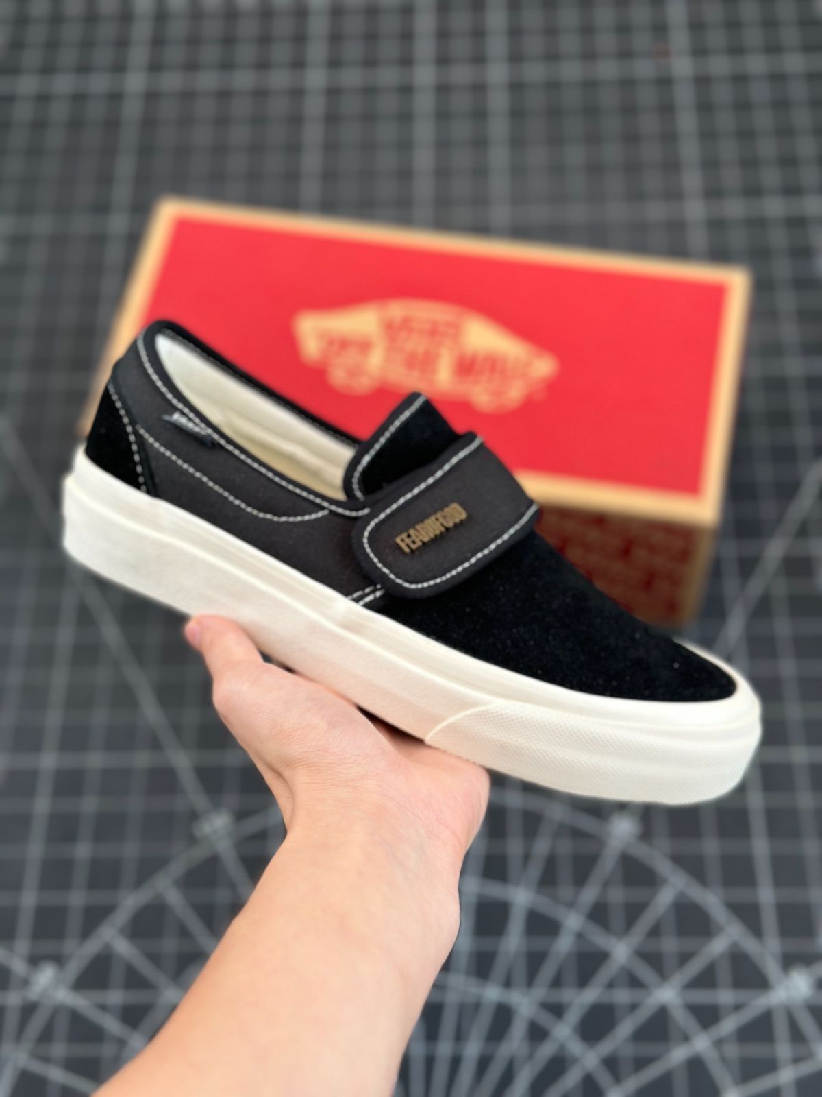 【今日特価】Fear of Fog x Vans Slip-On 47 V DX FOG ハイストリート 全黒 マジックテープ スリップオン キャンバス シューズ！送料無料！在庫限定のお得な価格です！