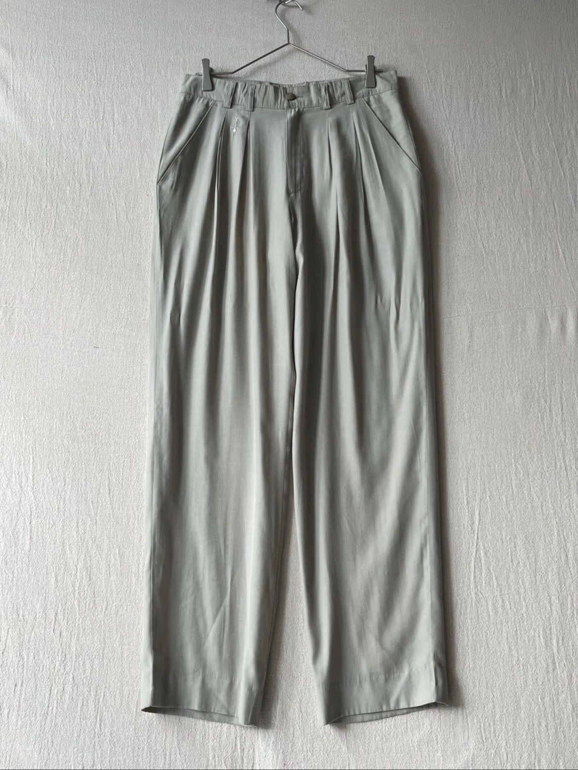 【ポリ×レーヨン】 イタリア製 80s Vintage スラックス / 46 ライト オリーブ パンツ ユーロ ビンテージ P6-03007-9376 【ポリ×レーヨン】 イタリア製 80s Vintage スラックス / 46 ライト オリーブ パンツ ユーロ ビンテージ P6-03007-9376
