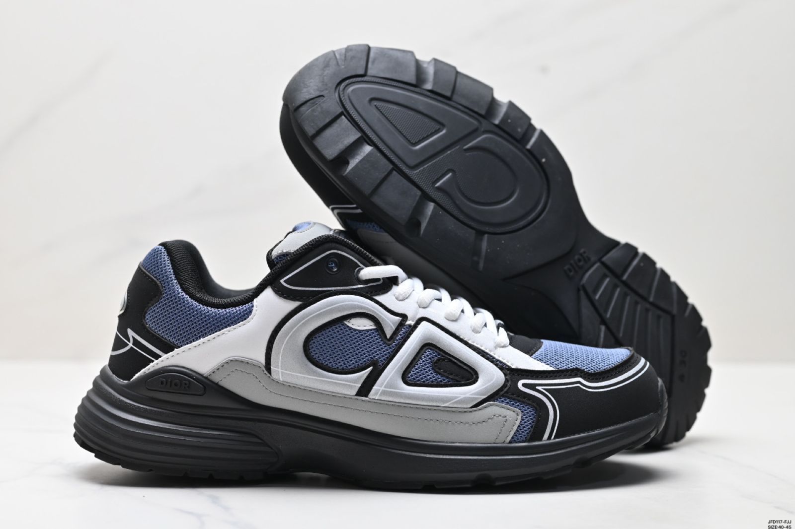 Dior（ディオール）B30 メッシュ生地厚底レース付きレジャーロートップスニーカー 男女共通ダッドシューズ