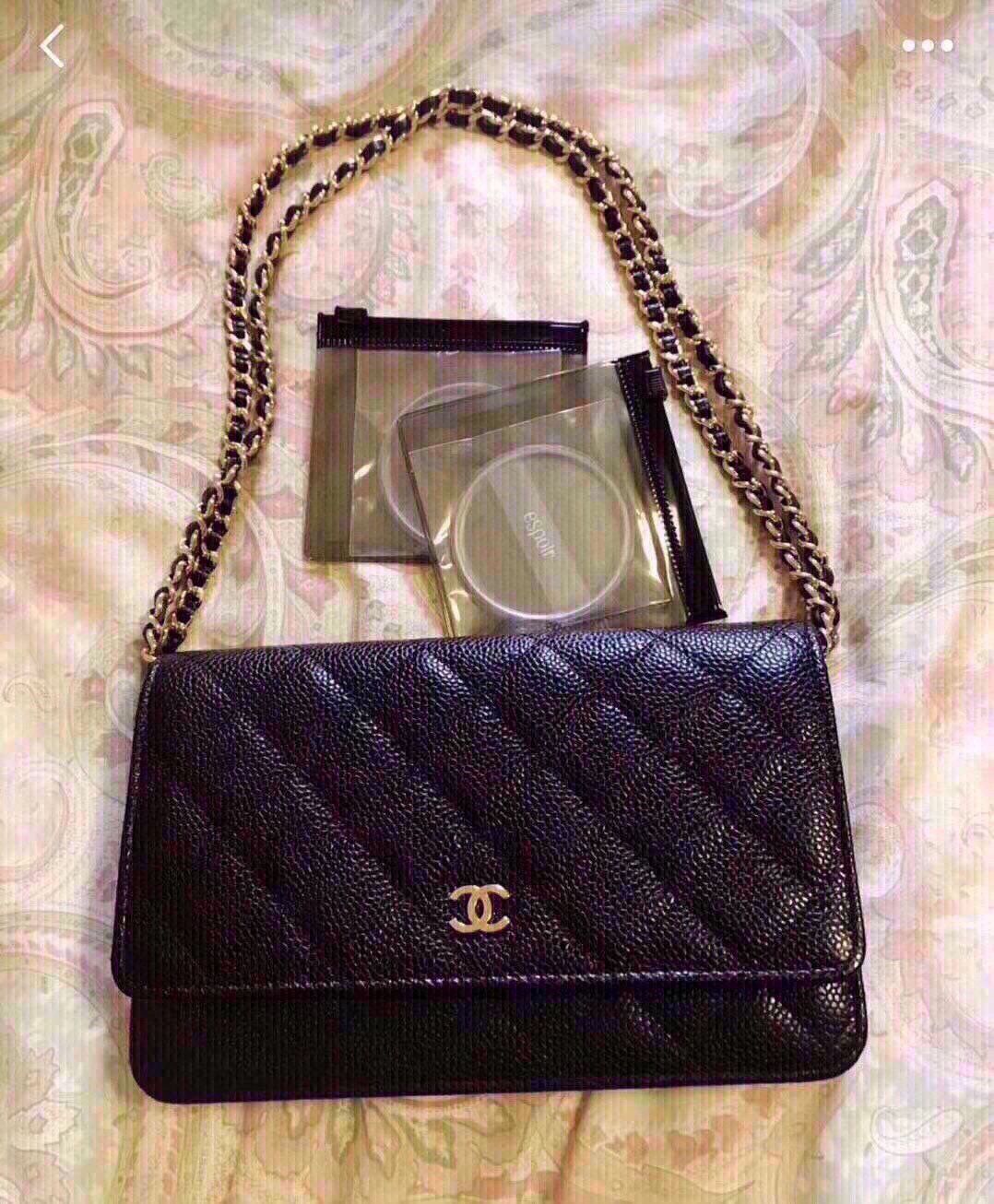 【今日特価】Chanel 香奈儿 黒色 20x14cm キャビアレザー WOC クラシックなデザイン