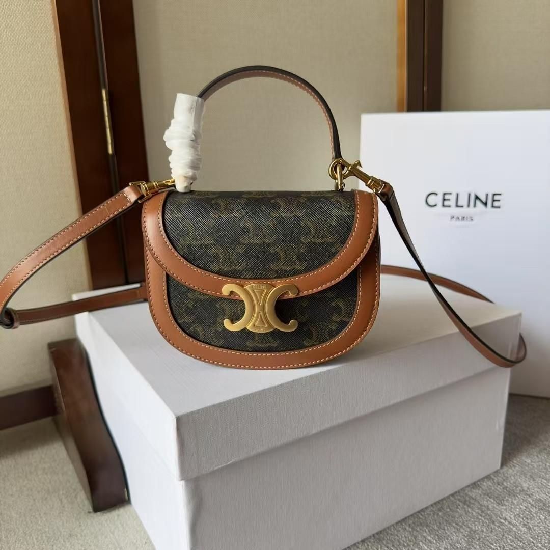 CELINE ショルダーバッグ ブラック/ブラウン