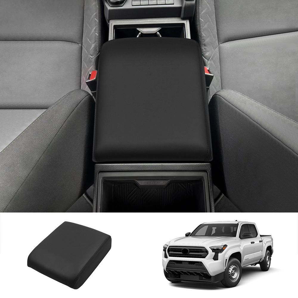 TOYOTA トヨタ 2024 Tacoma タコマ レザーアームレストカバー フルプロテクト 高級感 傷防止 耐久性 貼るだけ簡単 内装ドレスアップ ABS + レザー 車種専用 1 点