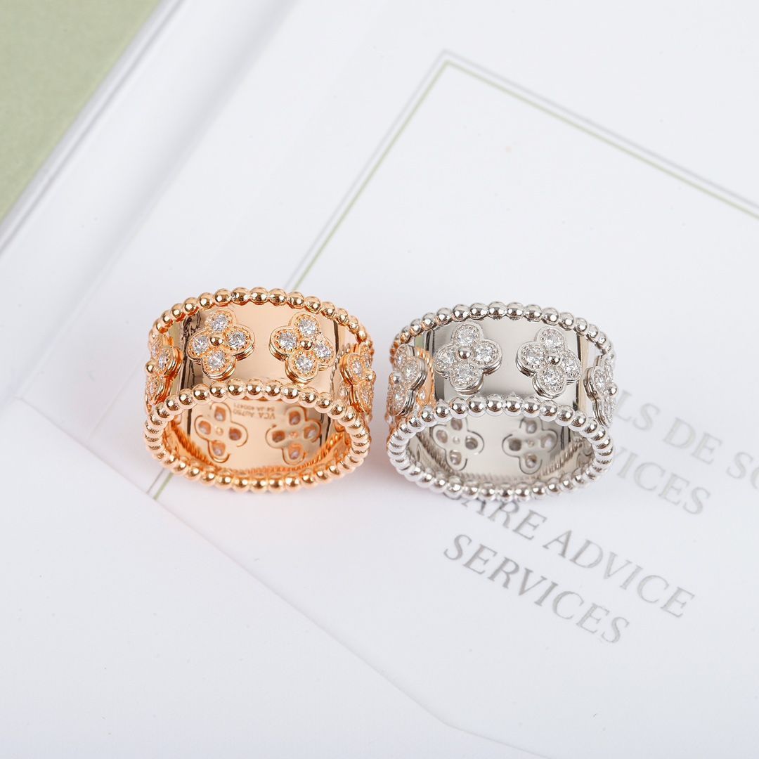 Van Cleef & Arpels ヴァン クリーフ＆アーペル 万華鏡リング ペルレ 四つ葉模様リング｜本日限定特価｜新品未使用