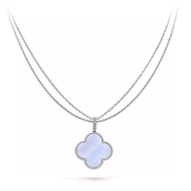 Van Cleef & Arpels ? 四つ葉のクローバー ラージ ロング チェーン パープル カルセドニー セーター チェーン、ネックレス｜本日限定特価｜新品未使用