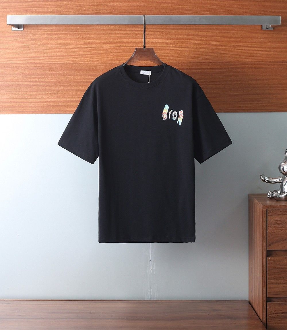【今日特価】Dior 2025SS ロゴプリント & ストーン ニット T シャツ