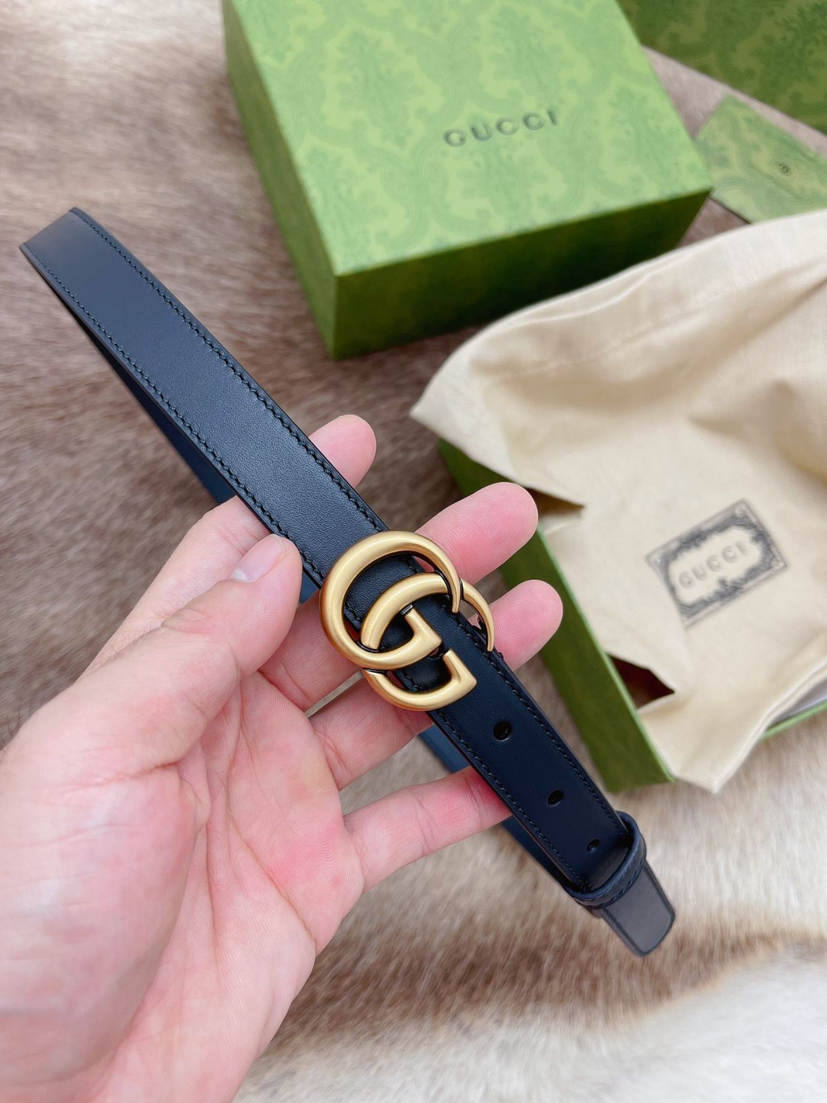 【今日特価】Gucci Double G 2.0cm 本革ベルト-2