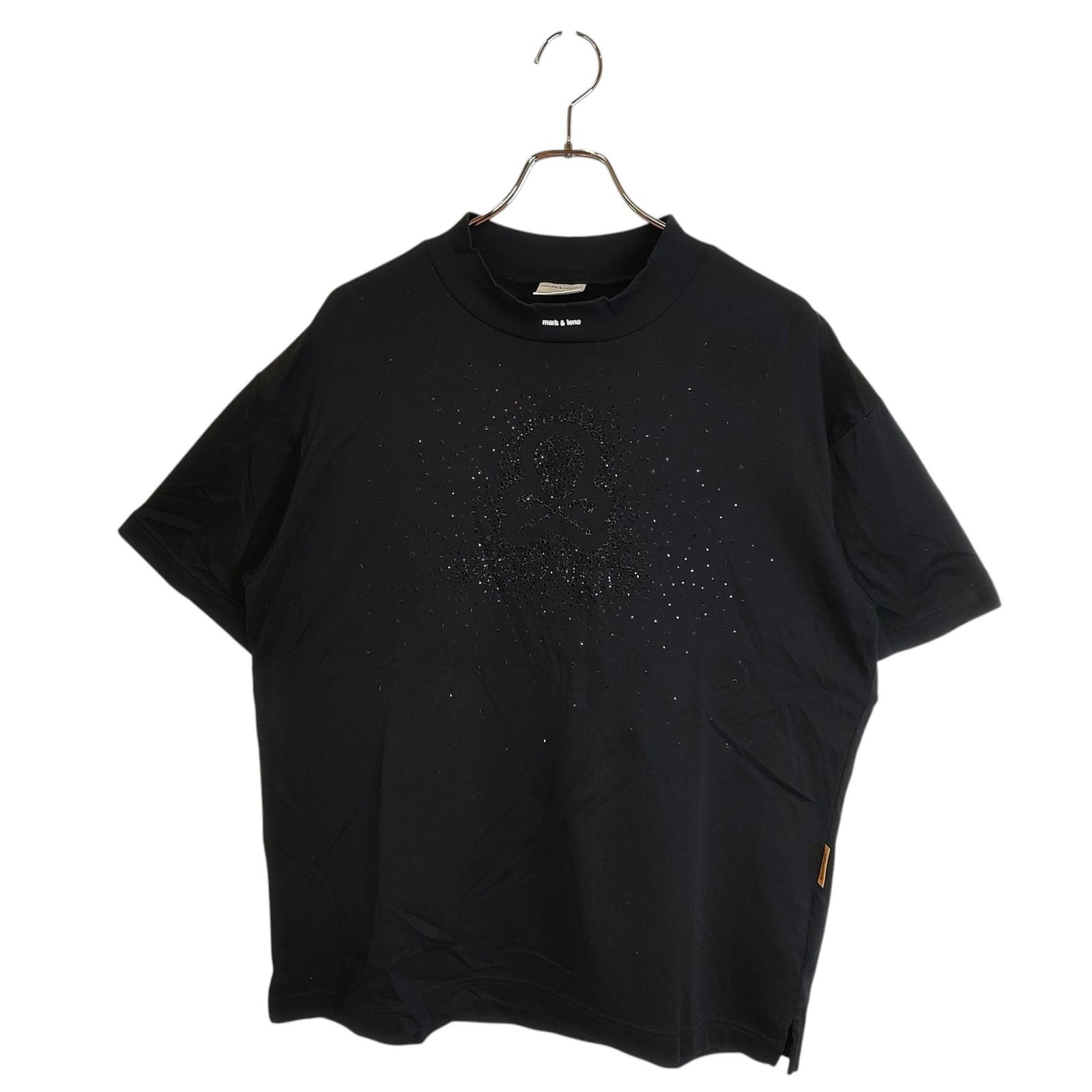 【希少】マークアンドロナ モックネック シャツ ブラック L スカル ゴールド MARK&LONA マークアンドロナ ゴルフ 25AW Ever Crystal Skull Mock