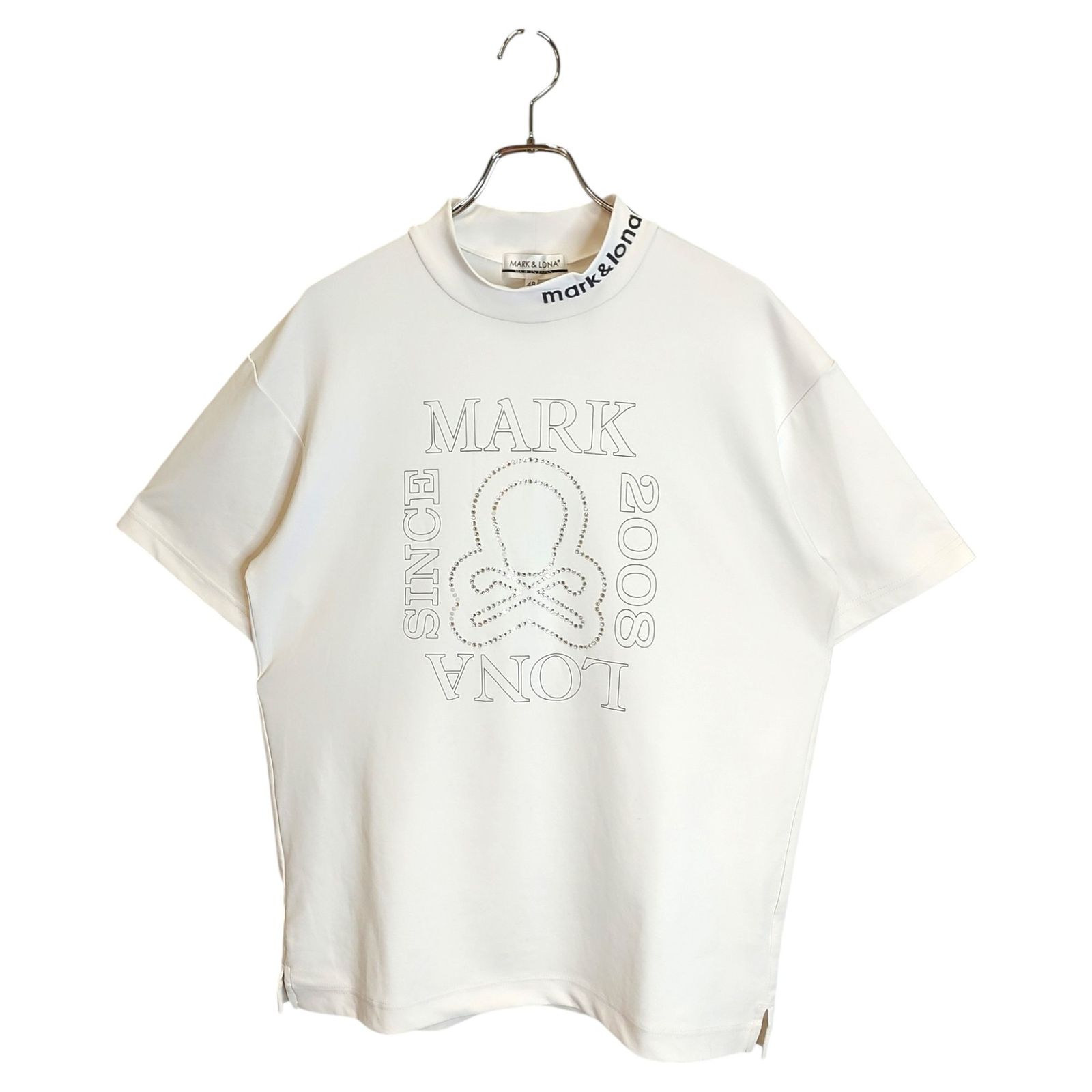 MARK&LONA マークアンドロナ ゴルフ 25SS 半袖 モックネック Tシャツ MLM-5A-AA05 48 ホワイト メンズ