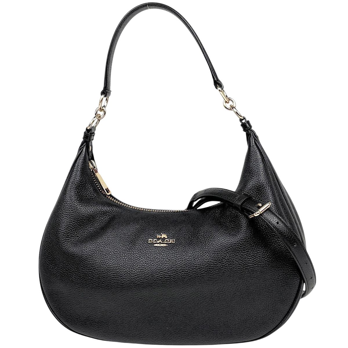 コーチ COACH ラグジュアリー ペブルドレザー ハーレー 2WAY ショルダーバッグ レザー ブラック F38250 レディース 【中古】