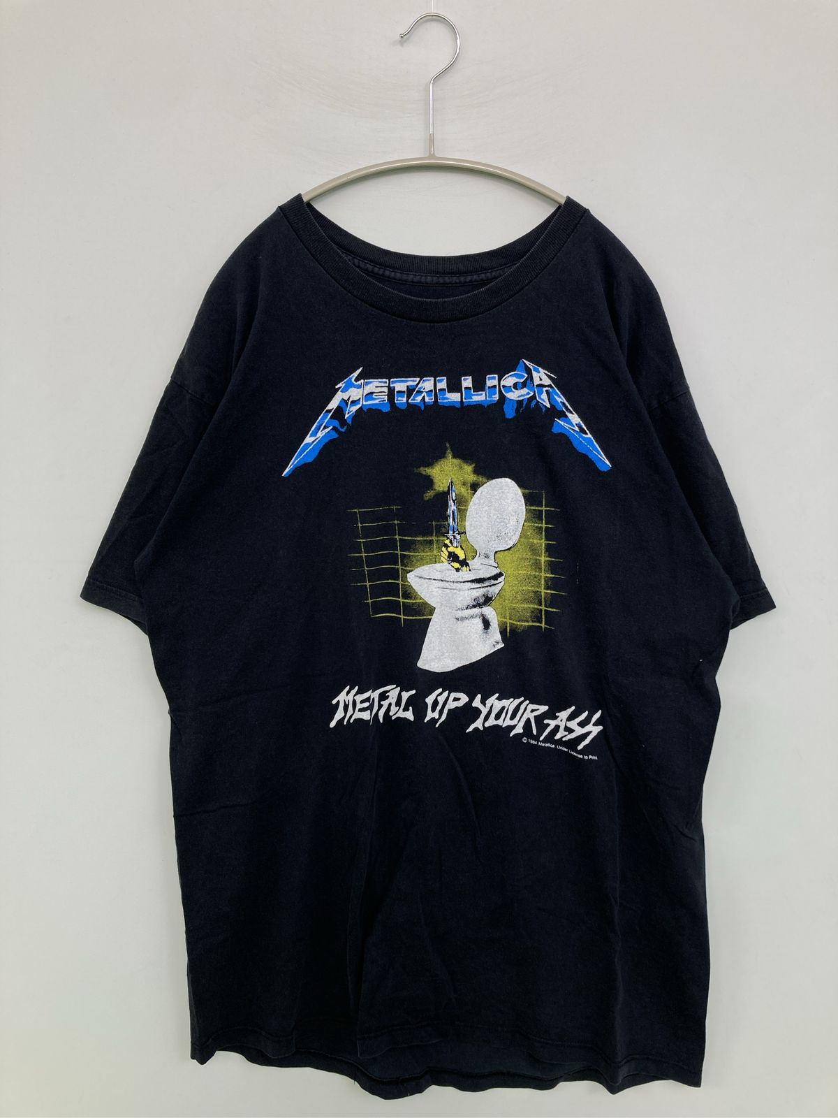 ROUNDTREE &YORKE ラウンドツリーアンドヨーク Tシャツ/カットソー L (42-44) ブラック 前面プリント バックプリント ミドル丈 半袖 クルーネック(丸首) メンズ