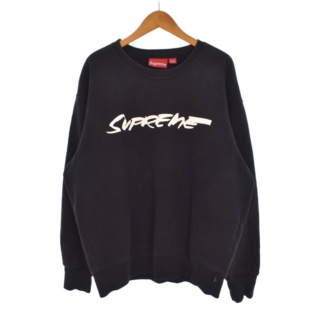 シュプリーム SUPREME 20AW FUTURA LOGO CREWNECK スウェット ロゴプリント クルーネック プルオーバー S 黒 ブラック 白 ホワイト ☆AA★