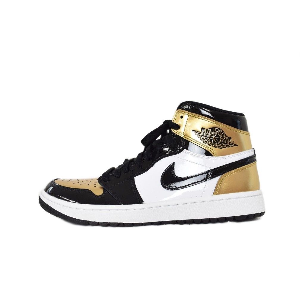 ナイキ NIKE Air Jordan 1 High Golf Gold Toe エアジョーダン1 ハイ ゴルフ ゴールドトゥ スニーカー US9.5 黒 ブラック DQ0660-002
