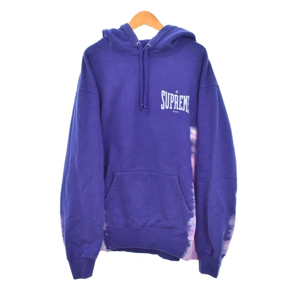 シュプリーム SUPREME 21FW Bleached Hooded Sweatshirt ブリーチド フーデッドスウェットシャツ パーカー フーディー M 紫 パープル
