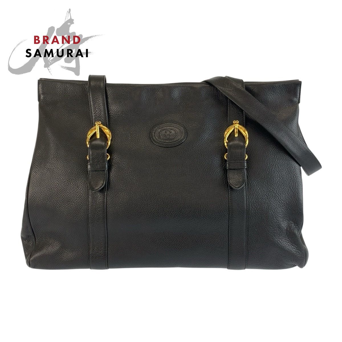 GUCCI グッチ レザーショルダーバッグ 黒×ゴールド金具 【公式通販】
