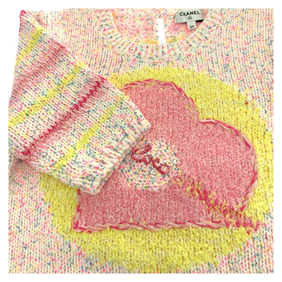 超美品 CHANEL シャネル ハートモチーフ ココマーク サイズ34 ピンク 