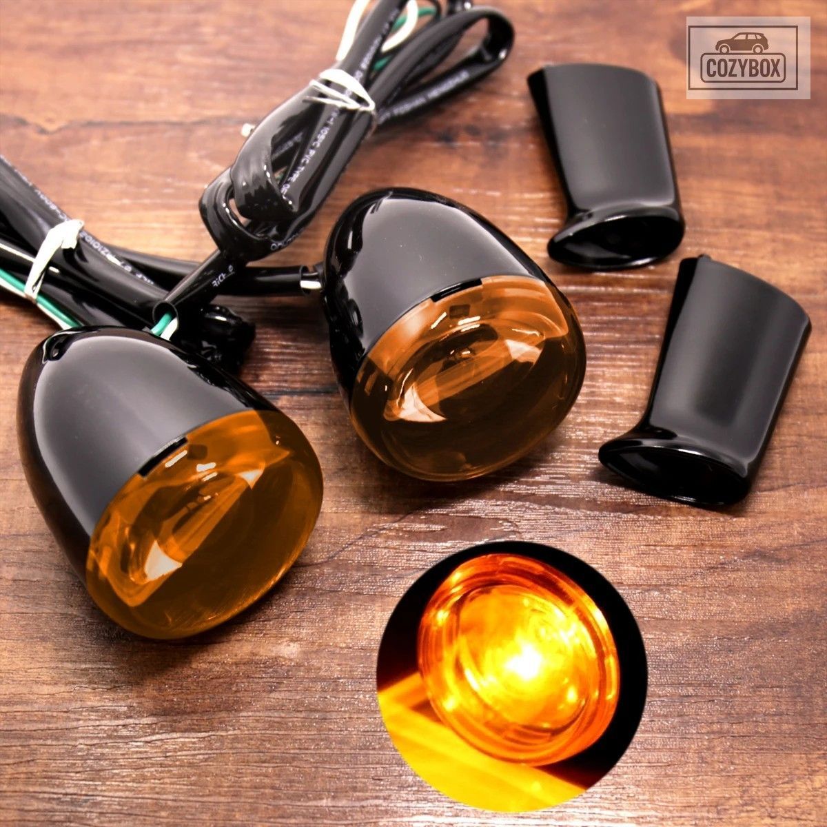 リアブレットオレンジ ウインカーロングブラケット ハーレーダイナソフテイルファット