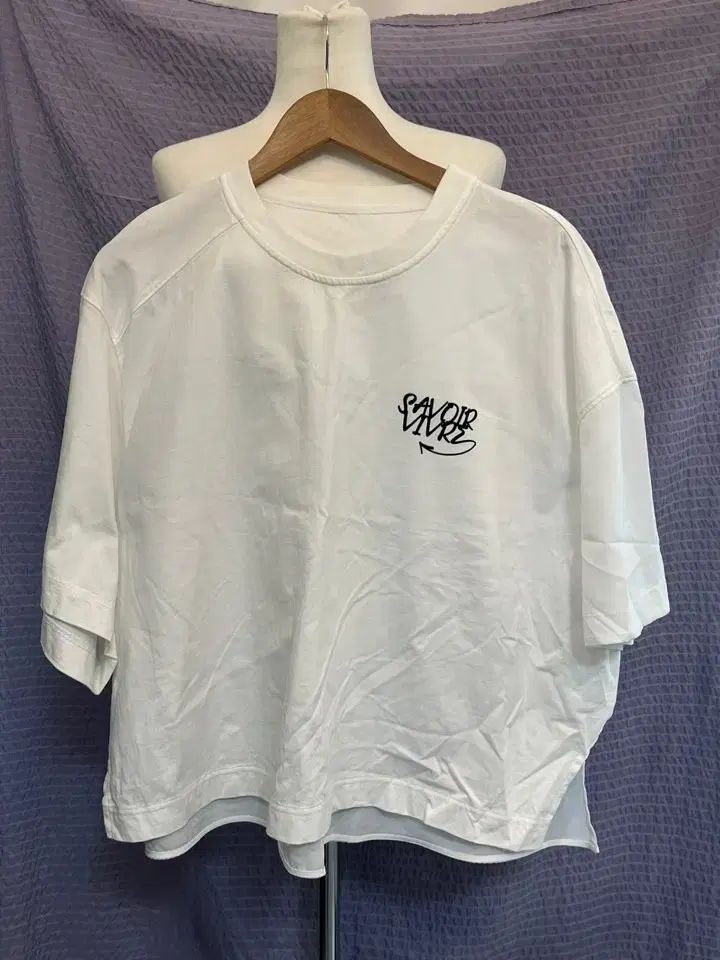 22年 SYSTEM 白 グラフィック 半袖Tシャツ Fサイズ