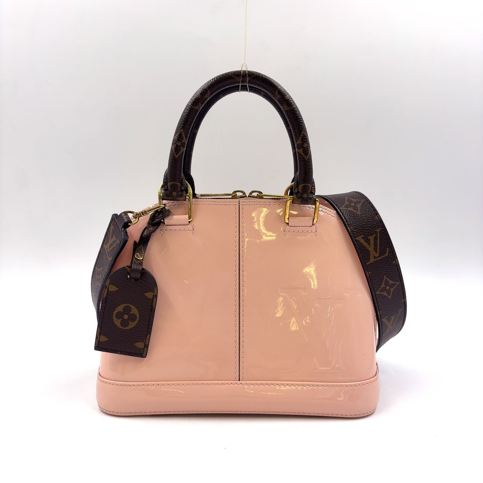 【新着】LOUIS VUITTON アルマBB 2WAY ショルダーバッグ エナメル、PVC ライトピンク ハンドバッグ ゴールド M51925
