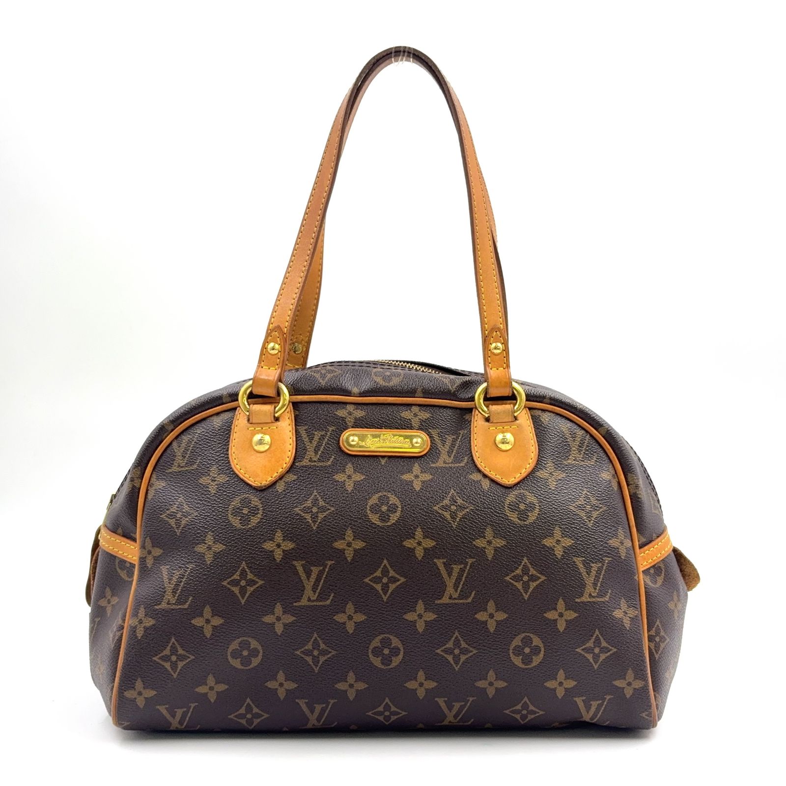 【新着】LOUIS VUITTON モントルグイユPM モノグラム モノグラム レザー、PVC ブラウン ショルダーバッグ ゴールド M95565