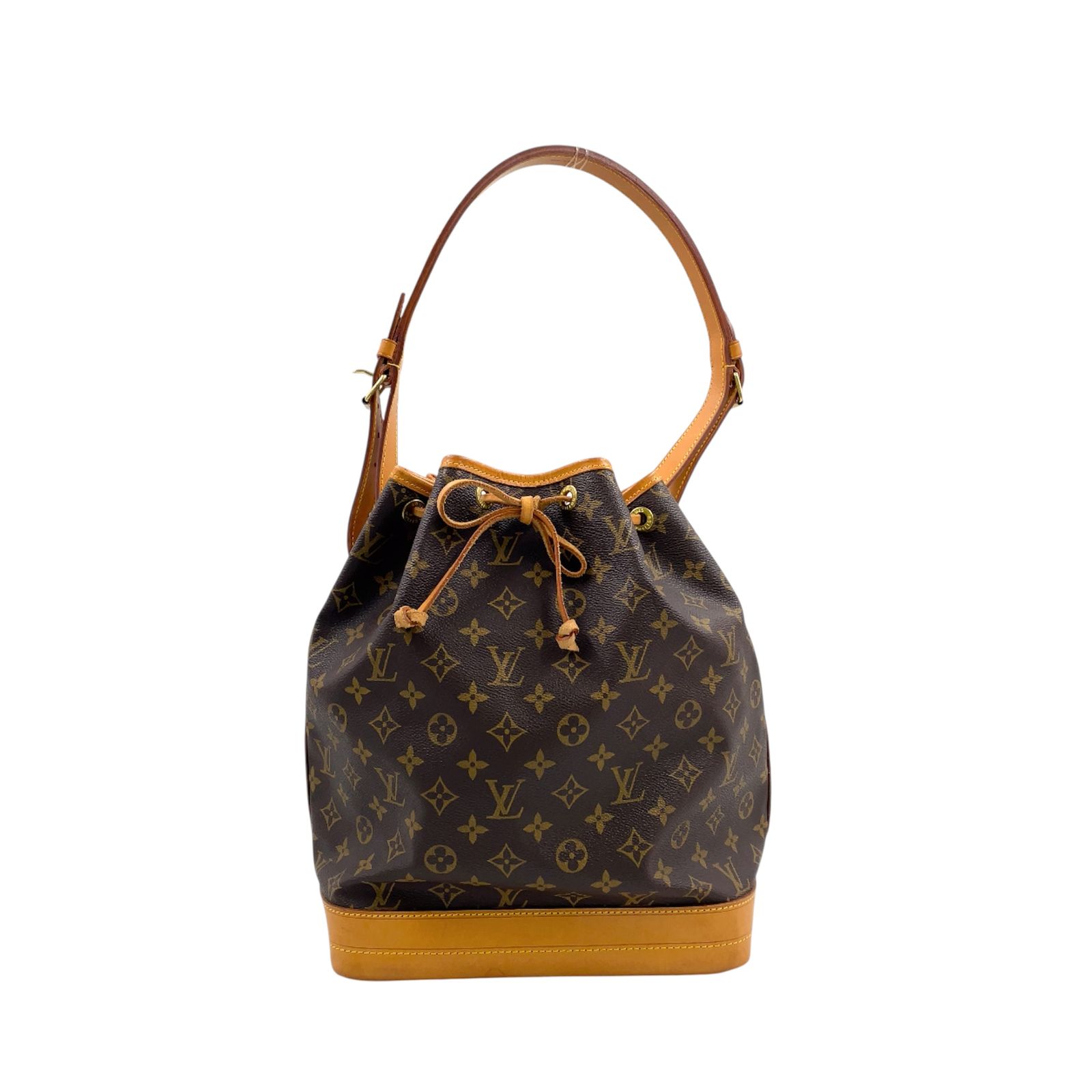【新着】LOUIS VUITTON ノエ モノグラム モノグラム レザー、PVC ブラウン、ライトブラウン ショルダーバッグ ゴールド M42224