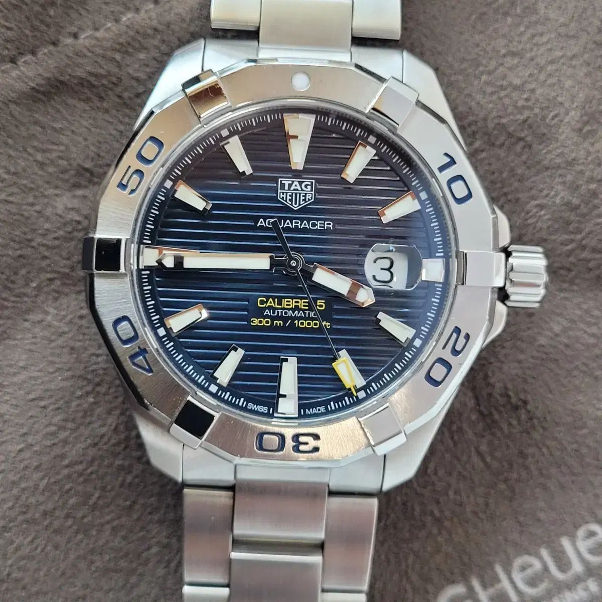 TAG Heuer アクアレーサー300 スチール ブルー オートマチック時計 