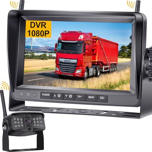 MJXD バックカメラ バックカメラモニターセット バックモニター トラック用品 バックカメラ ワイヤレス HD1080P DVR録画 12V-24V対応 DIYガイドライン 暗視機能 正像 鏡像切替 IP68防水 J-4-44★m c69f5aa0 15,848円