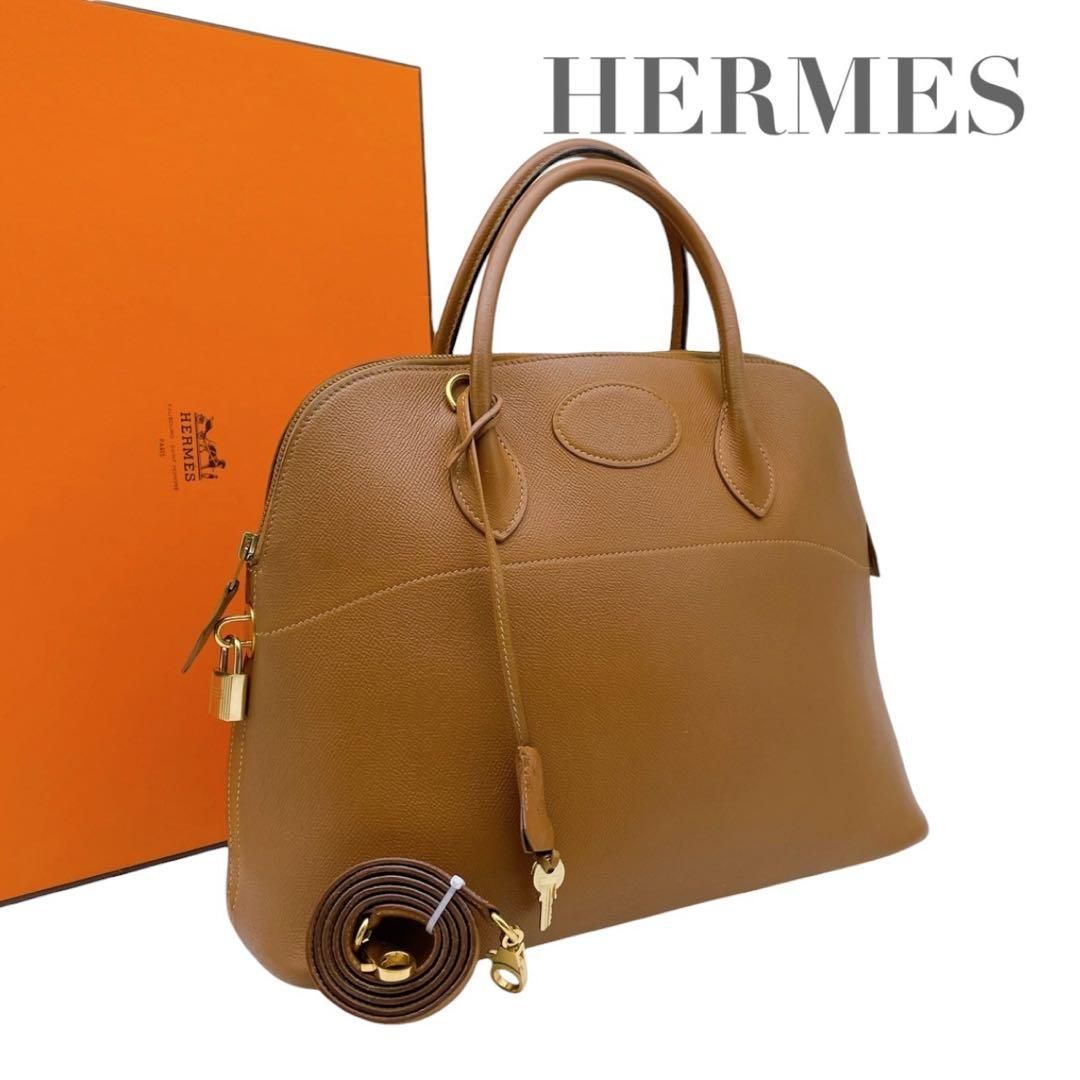 【価格交渉/質問大歓迎♪】【極美品】 エルメス ボリード35 ハンドバッグ 2way ゴールド 6255
