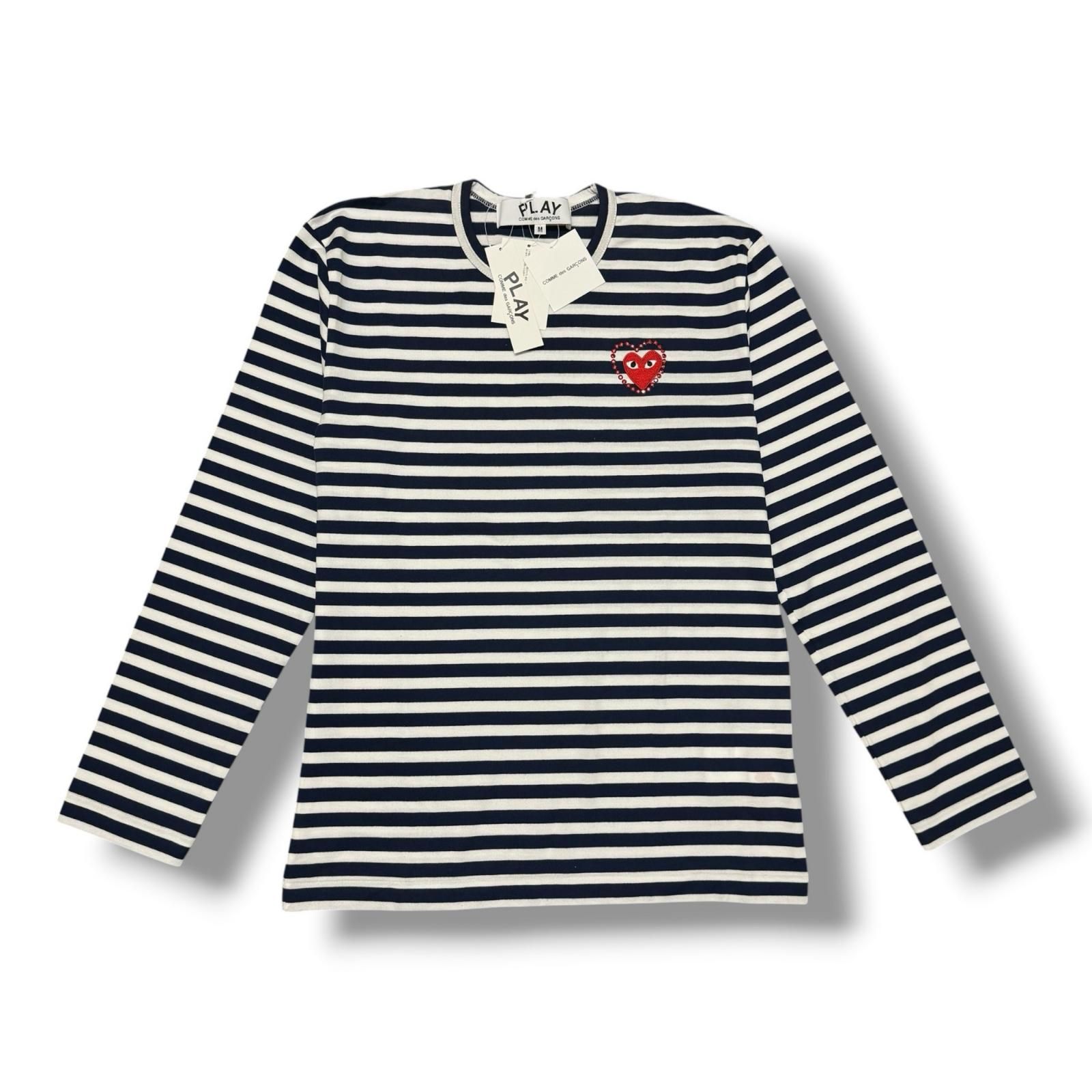 参考上代16170円 未使用 PLAY COMME des GARCONS Border L/S Tee 