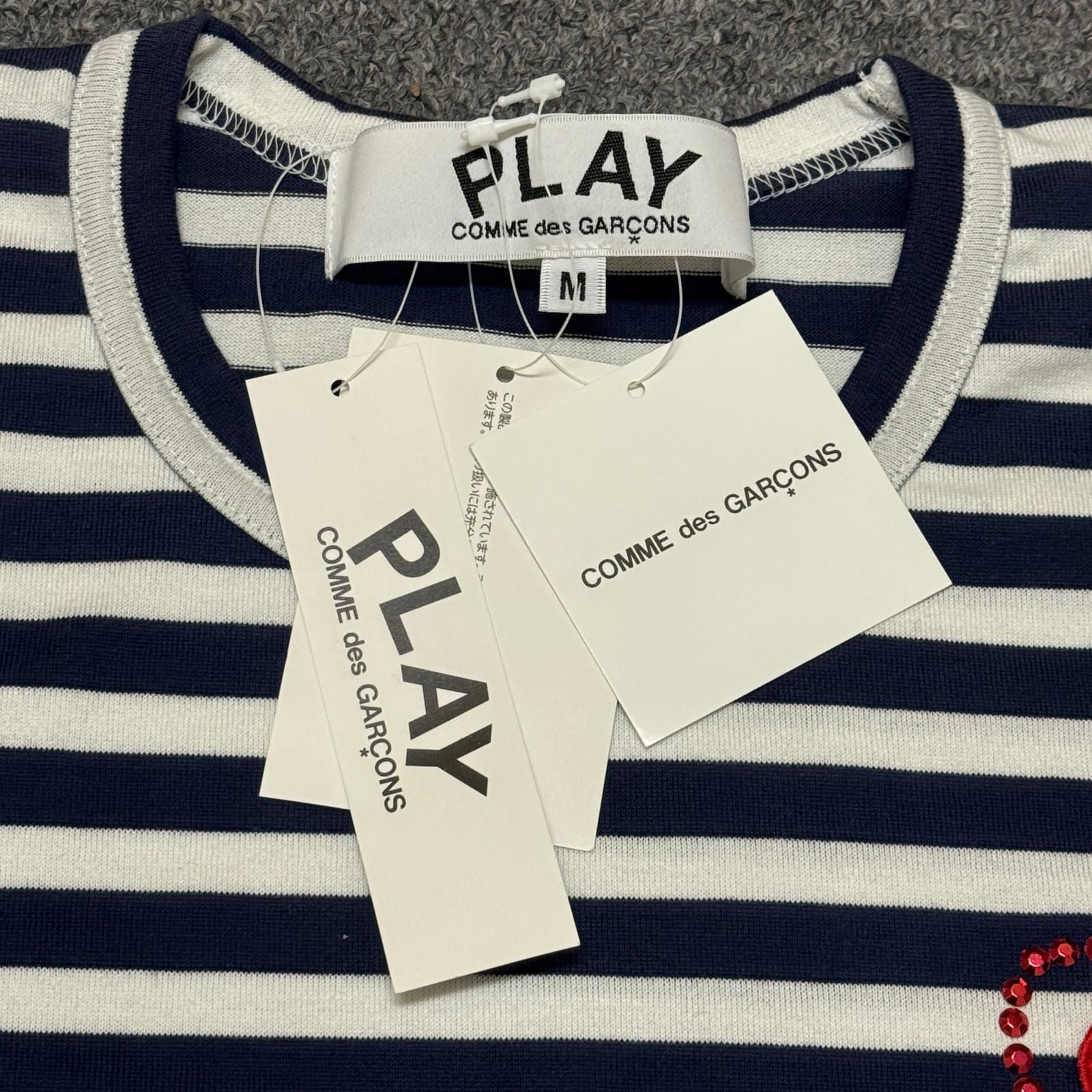 参考上代16170円 未使用 PLAY COMME des GARCONS Border L/S Tee 