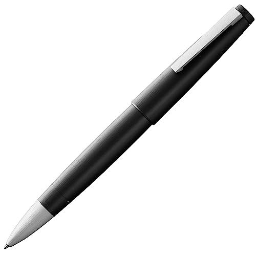 LAMY（ラミー）2000 ブラック ローラーボールペン 黒 - 丈夫なポリカーボネート製ボディのエレガントなペン - 最適なバランス 線幅 M - ローラーボールリフィル 黒 LAMY M 63 付きｍａ