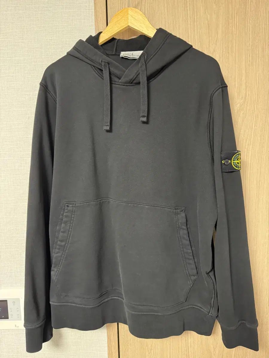 XXL ストーンアイランド コットンフリース フーディー ブラック